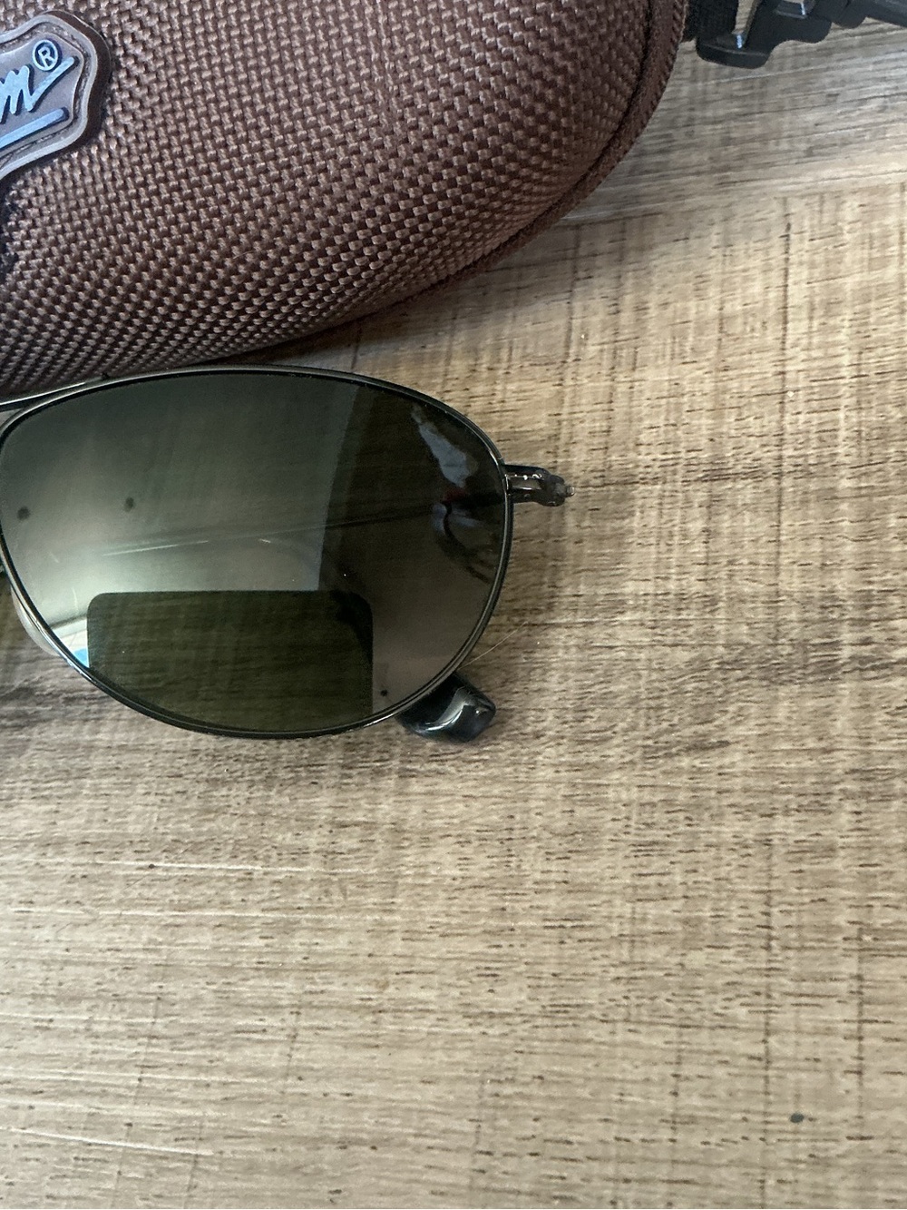 Maui Jim Black Aviator Sunglasses with Brown Case 56mm - Picture 3 of 11